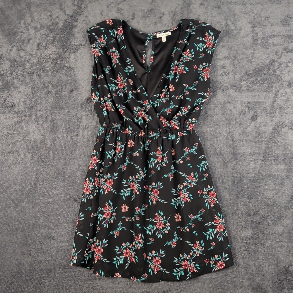 Charlotte Russe Womens short sleeve black floral dress, size Medium (M) #699